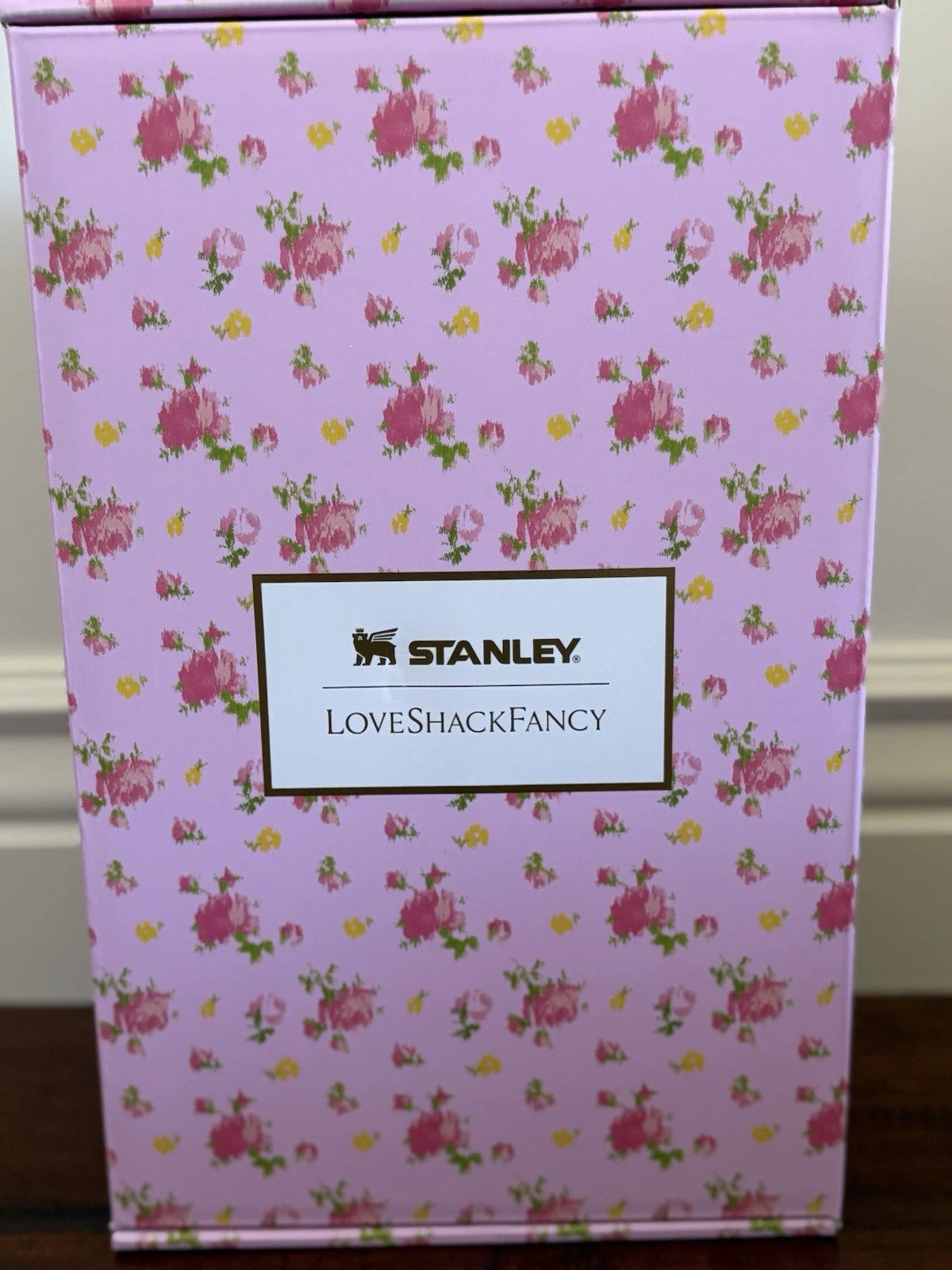 Pink Floral Tumbler with Handle, Straw & Gift Box