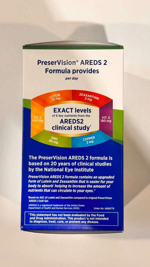 Bausch + Lomb PreserVision AREDS 2 Eye Vitamin & Mineral Supplement, 210 Mini Soft Gels