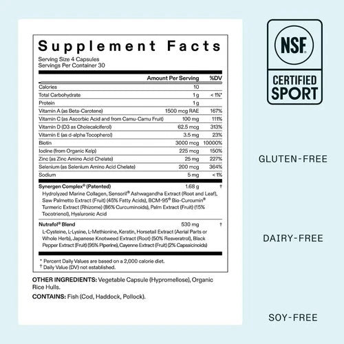 Nutrafol Women’s Hair Growth Supplements Ages 18–44, 120 Capsules