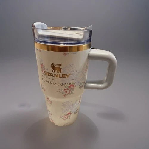 Stanley Floral Stainless Steel Tumbler – Blue & Pink Flowers, 20 oz